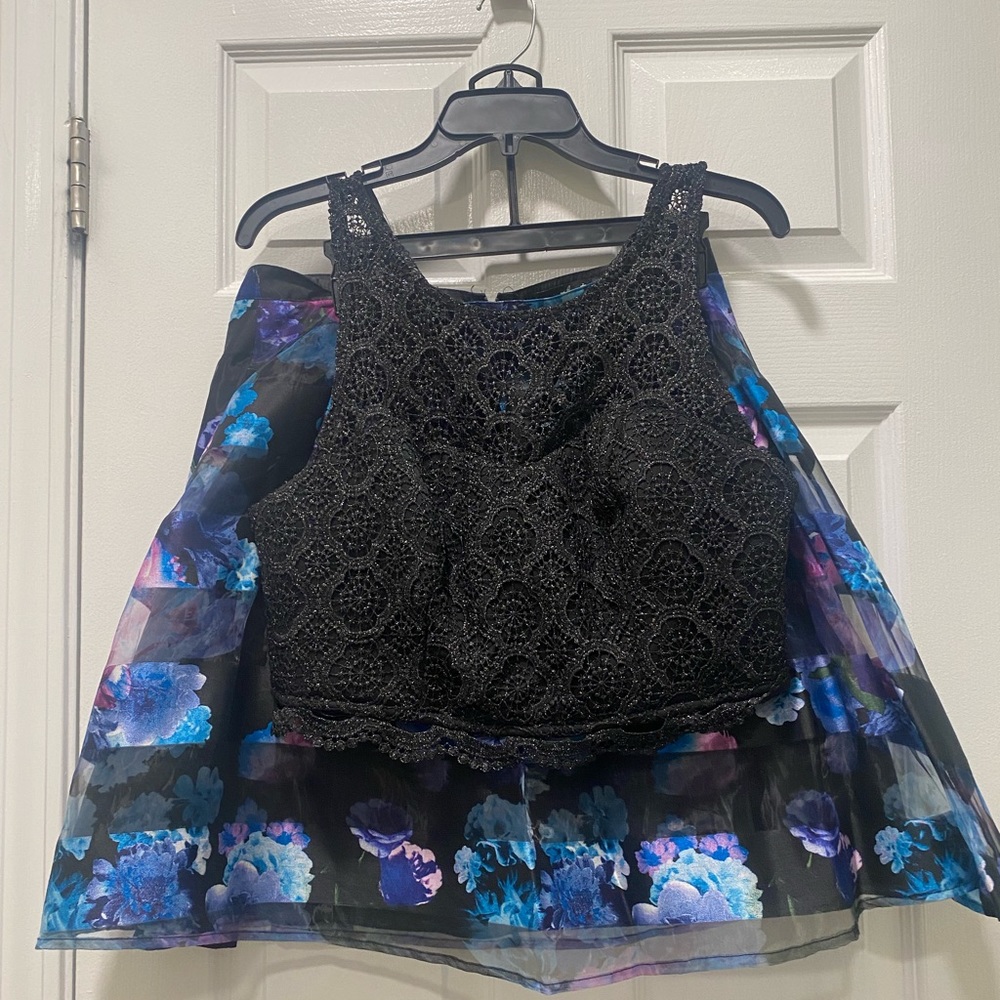 Two piece multicolored evening wear WORN ONCE